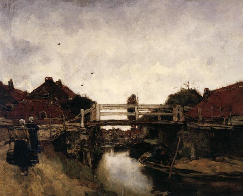 Jacobus Hendrikus Maris The Bridge France oil painting art